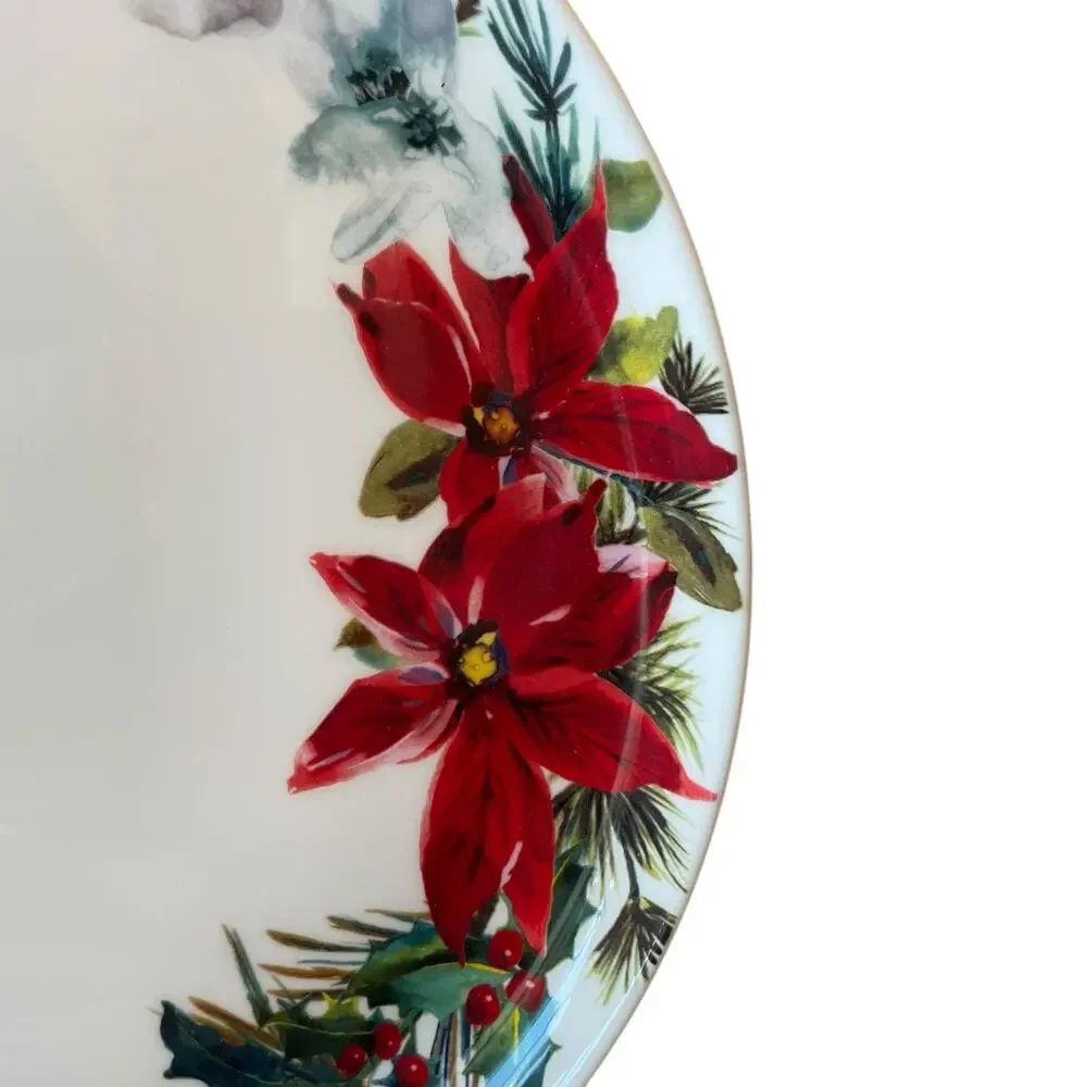 Mikasa Christmas HOPE JOY Fine China 11in Holiday Dinner Plates Set of 4 New